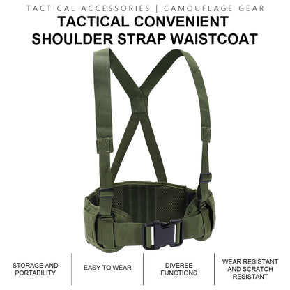 SINAIRSOFT Tactical Molle Waist Padded Belt w/ Suspender Combat Hunting Belts