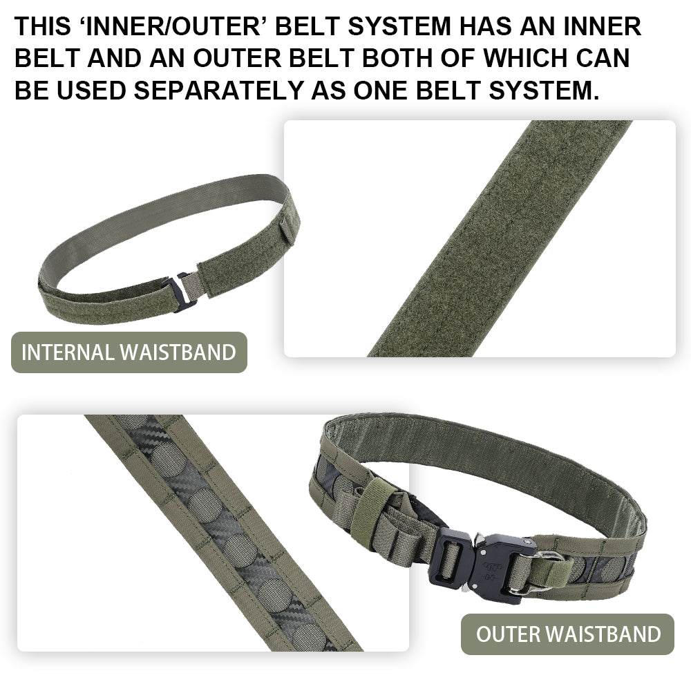 SINAIRSOFT Tactical Bison Belt MOLLE Quick Release D-Ring Buckle Belt