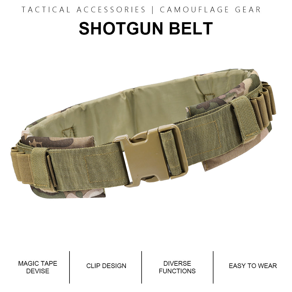 SINAIRSOFT Tactical 12/20GA Caliber Belt Outdoor Adjustable Soft Waterproof Nylon Belt