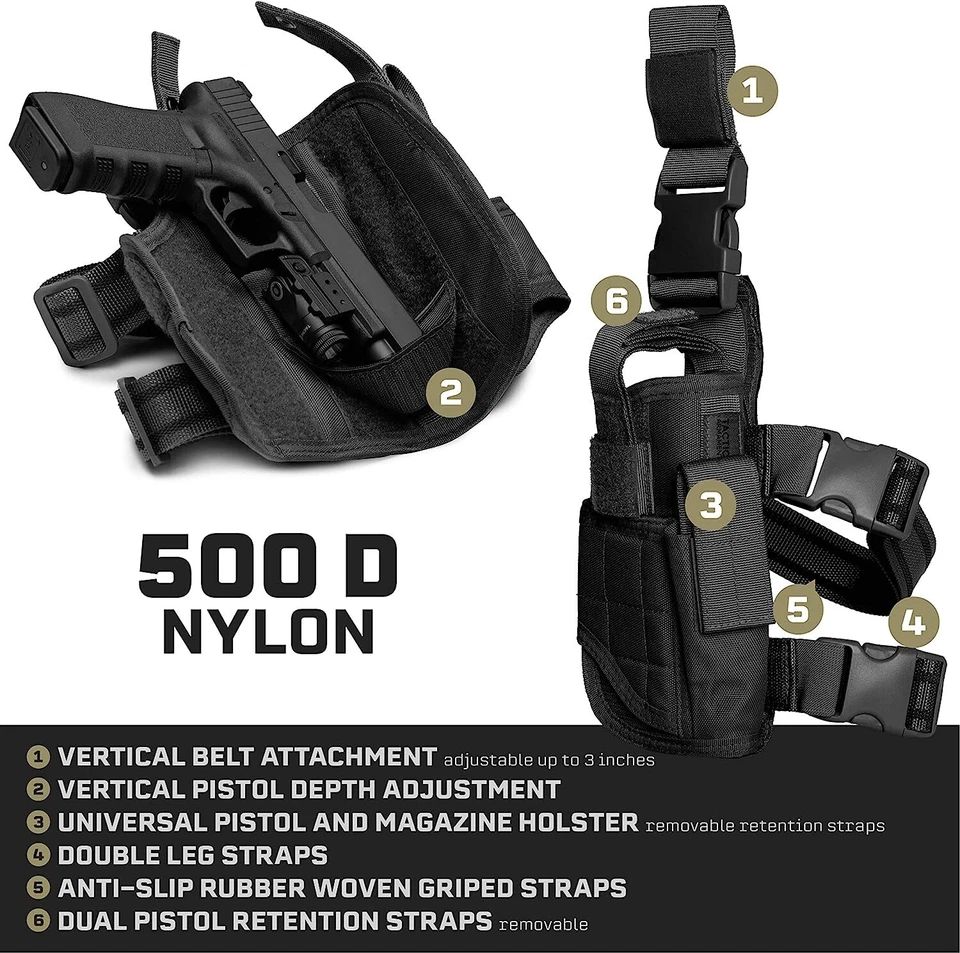 Tactical Drop Leg Holster Adjustable Hand Thigh Pistol Gun Holster Waterproof