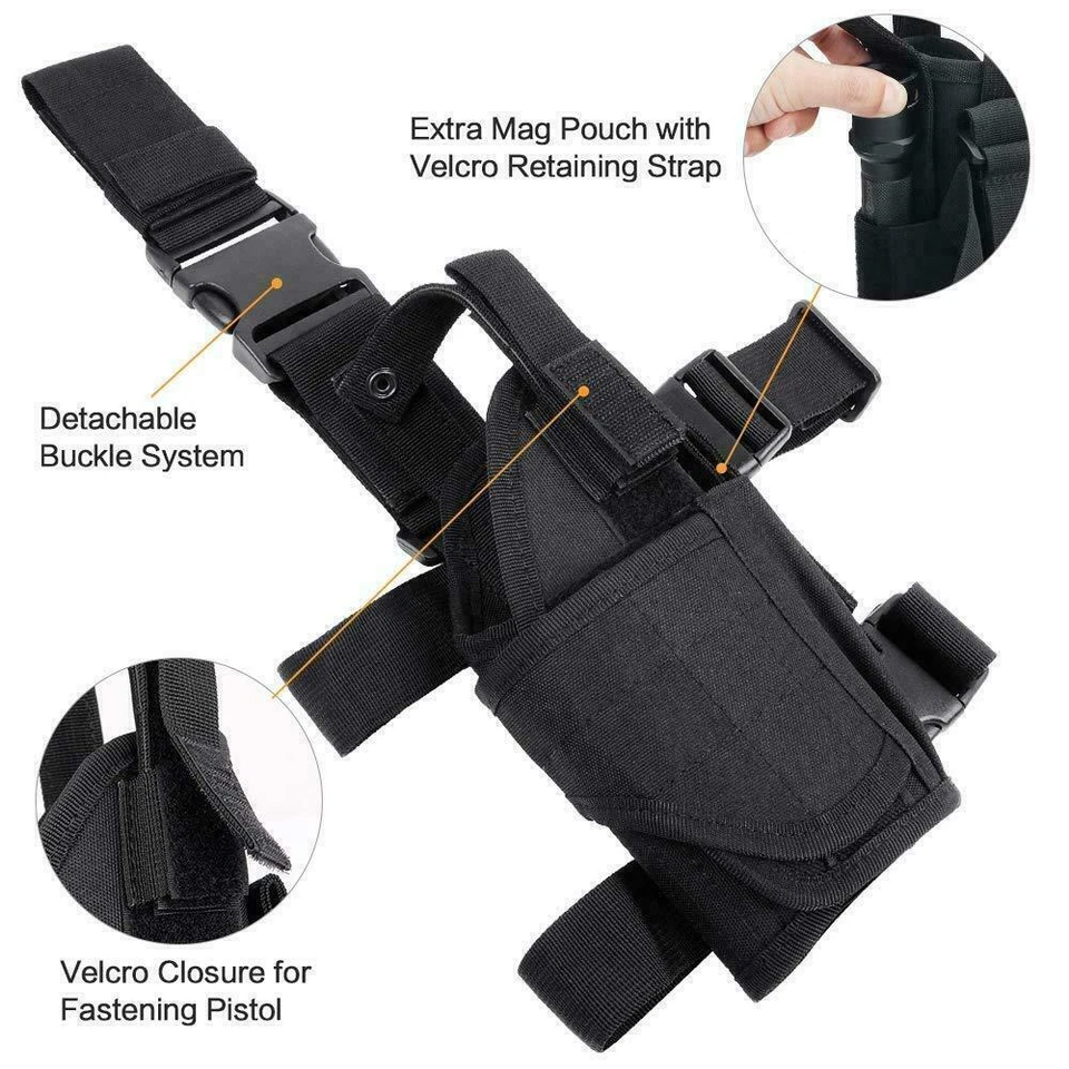 Tactical Drop Leg Holster Adjustable Hand Thigh Pistol Gun Holster Waterproof