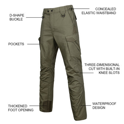 SINAIRSOFT Men's Tactical Work Pants 3D Cut Waterproof Adjustable Waist Conceal Pockets