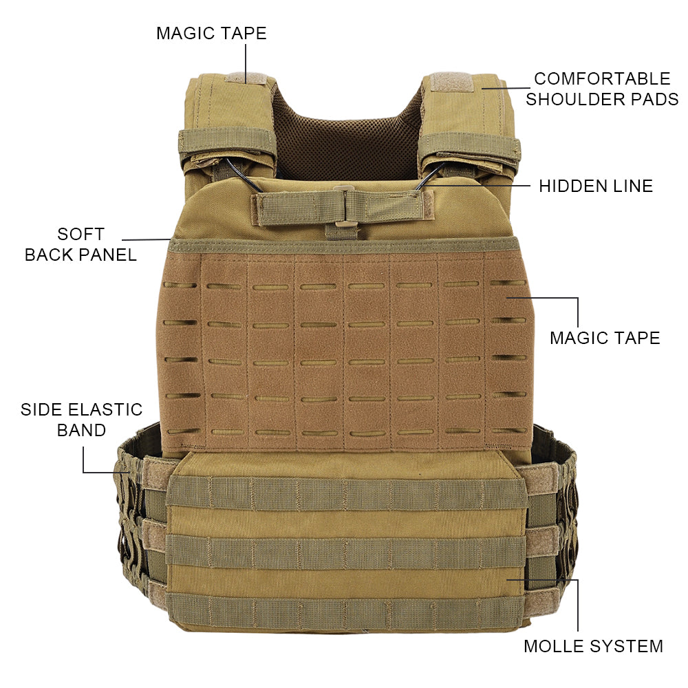 SINAIRSOFT Plate Carrier Body Combat Training Chest Rig Assault Vest Equipment