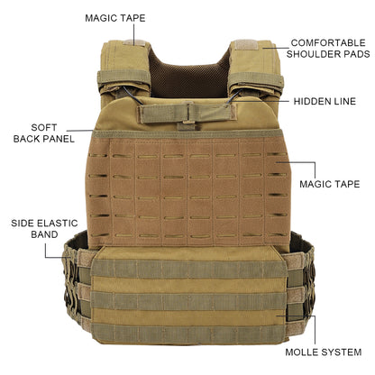 SINAIRSOFT Plate Carrier Body Combat Training Chest Rig Assault Vest Equipment