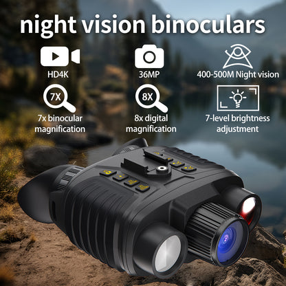 SINAIRSOFT Digital Infrared Night Vision Binoculars 4K 3D Head Mounted Goggles 8X Zoom 300M