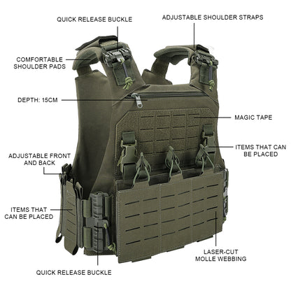 SINAIRSOFT VCU Tactical Vest Lightweight Laser Carrier With 556 762 Magazine Pouch