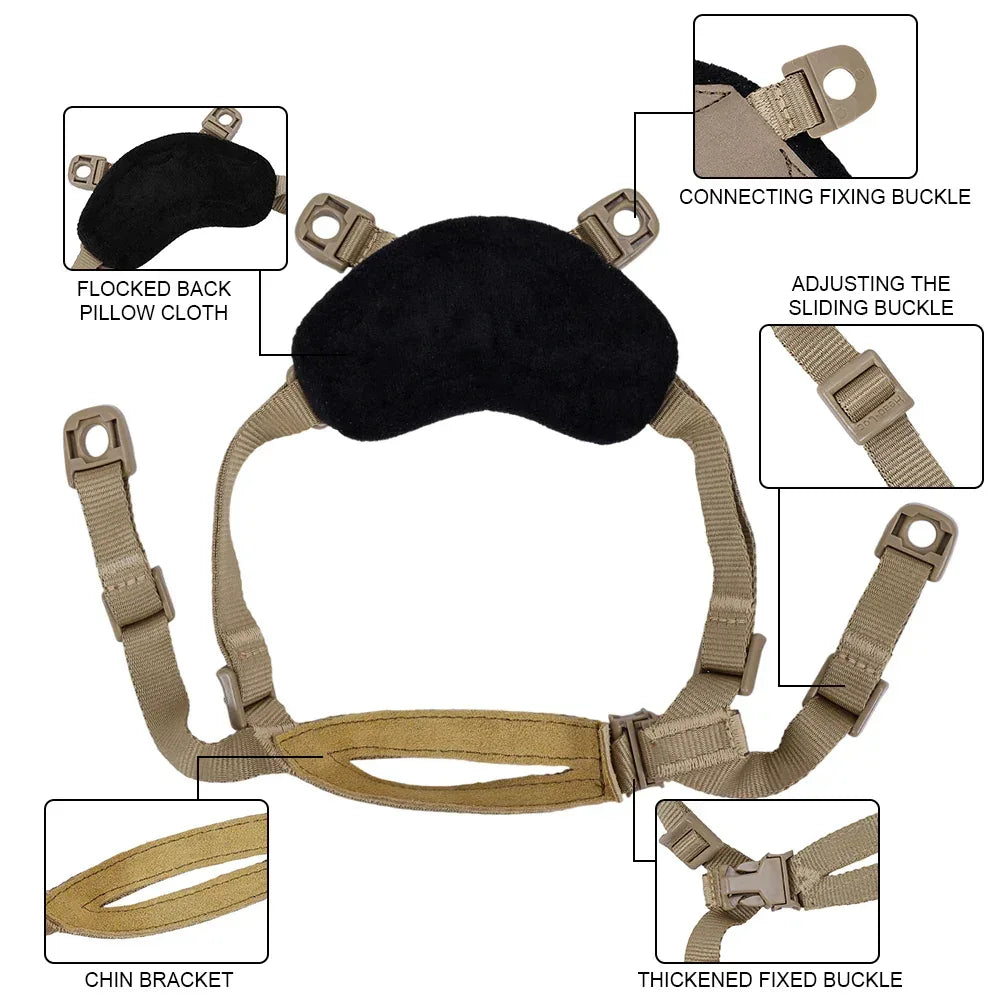 حزام تعليق الخوذة التكتيكية قابل للتعديل SINAIRSOFT Tactical Helmet General Suspension X-Nape