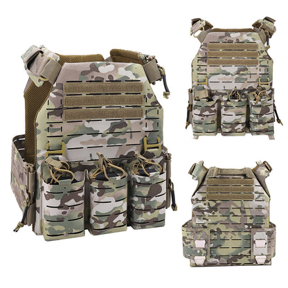 SINAIRSOFT Tactical Vest With Quick Release Laser Cut Triple Magazine