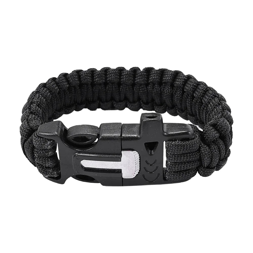 SINAIRSOFT Survival Paracord Bracelet Survival Kit Fire Starter Camping Rope Whistle