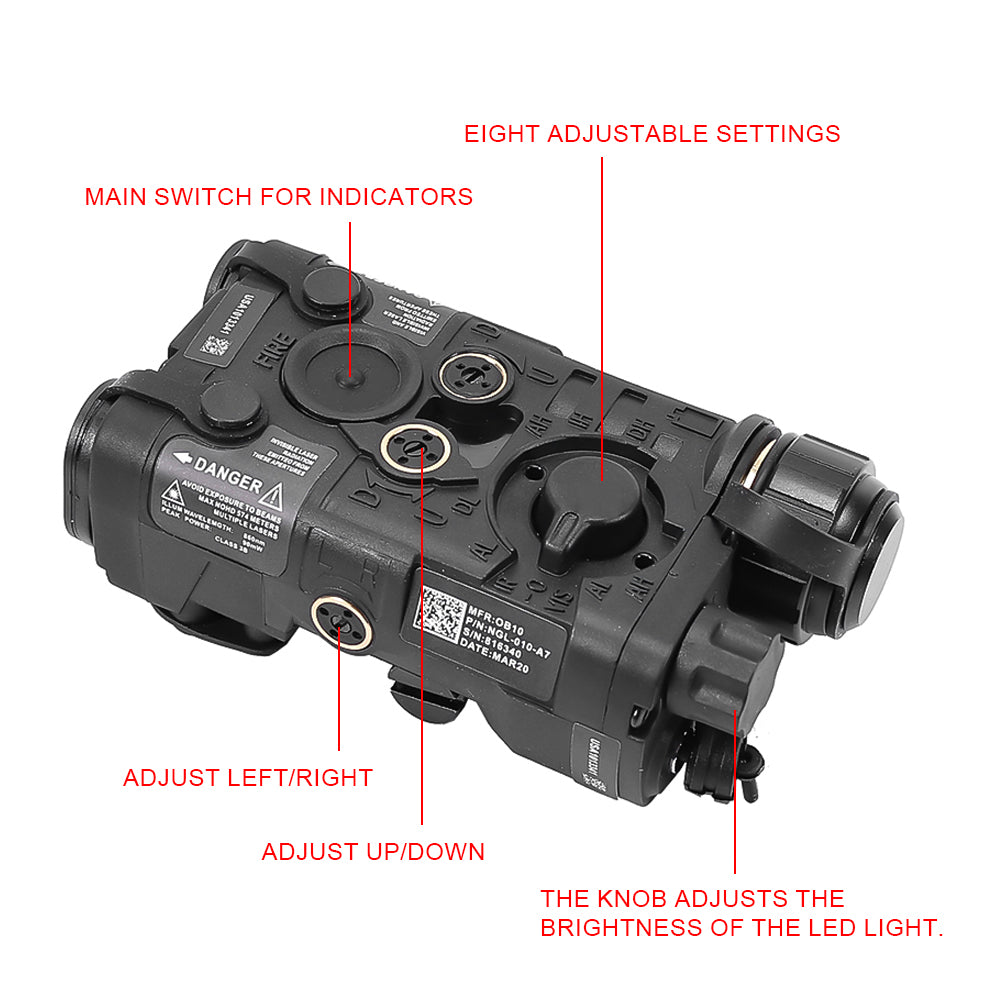 Tactical Red IR Laser Pointer Sight LED Flashlight Battery Box