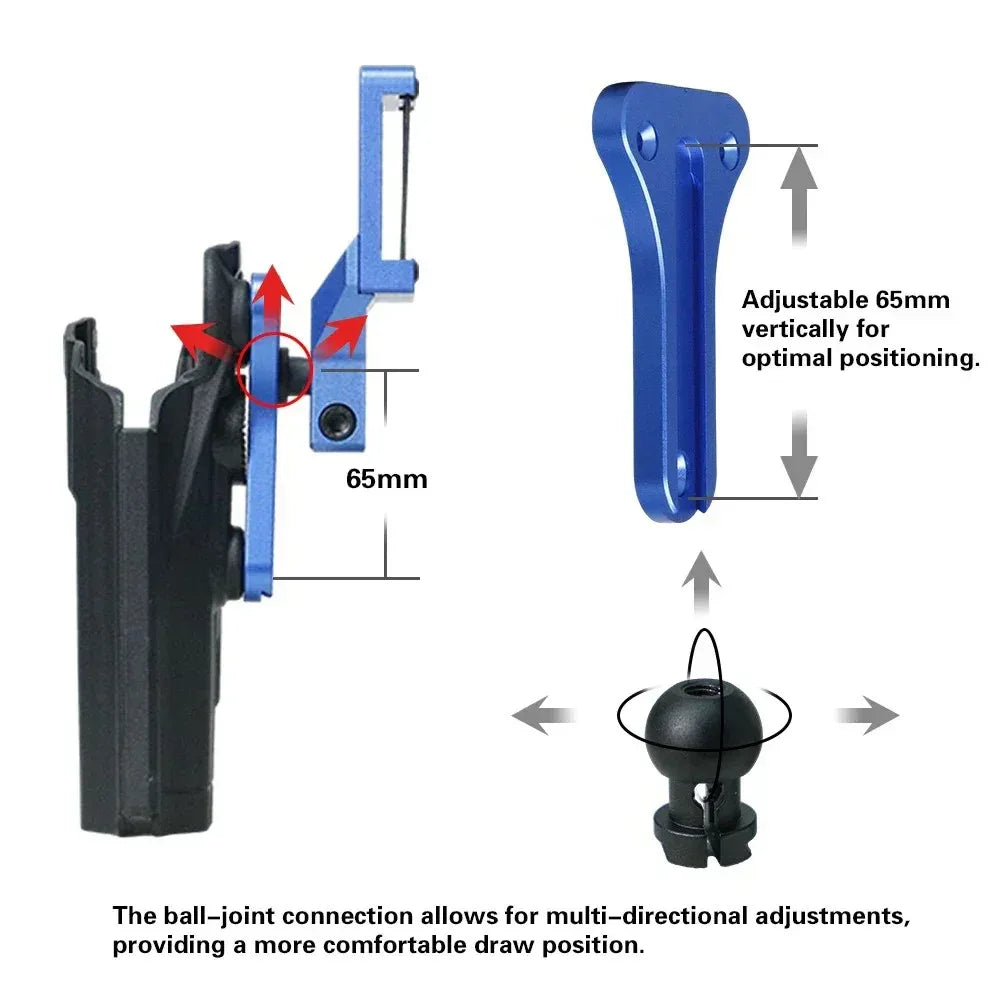 SINAIRSOFTIPSC Adjustable T-Plate Holster Adapter Kit CNC Aluminum Pistol Mount