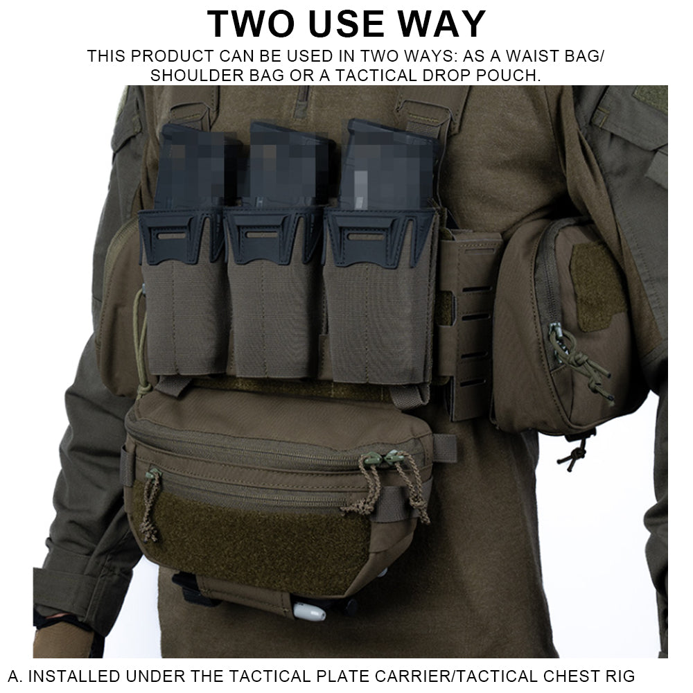 SINAIRSOFT Tactical Drop Pouch Dual Purpose Best Waist Pack Utility Bag for Chest Rig Vest