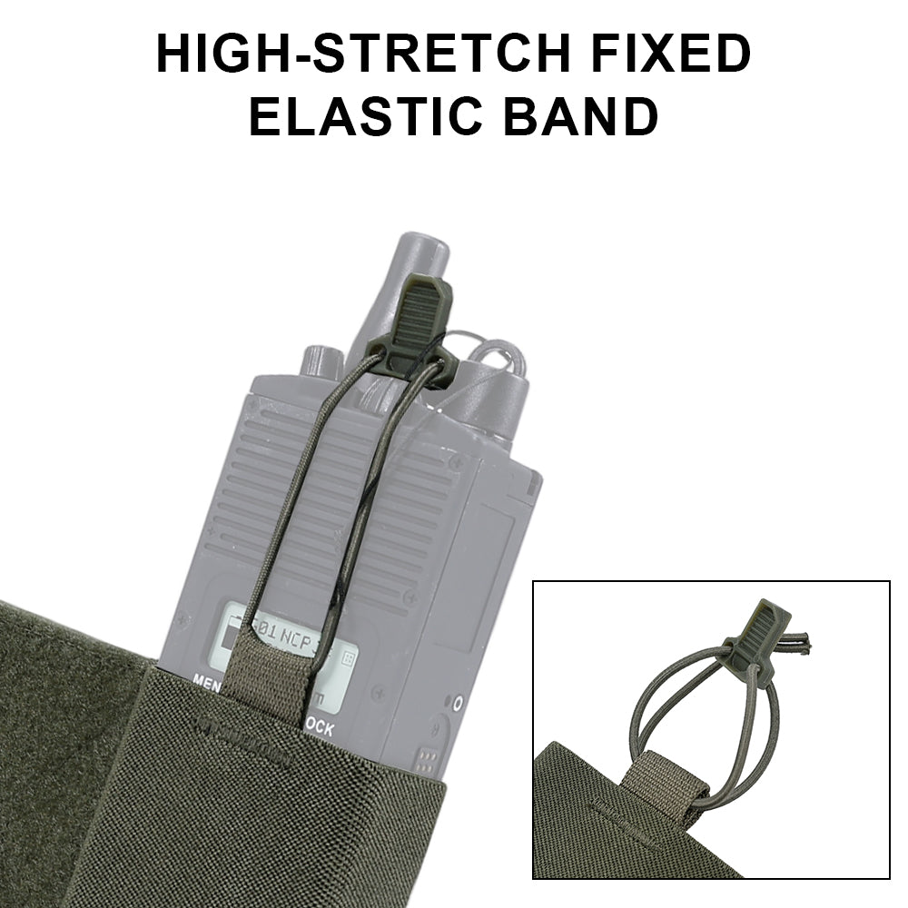 SINAIRSOFT Tactical Side Radio Pouch 2PCS Walkie Talkies Elastic Mag Pouch for Vest