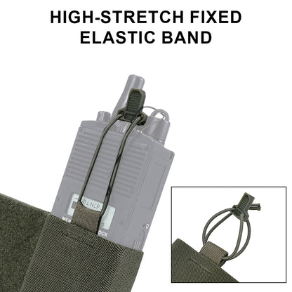 SINAIRSOFT Tactical Side Radio Pouch 2PCS Walkie Talkies Elastic Mag Pouch for Vest