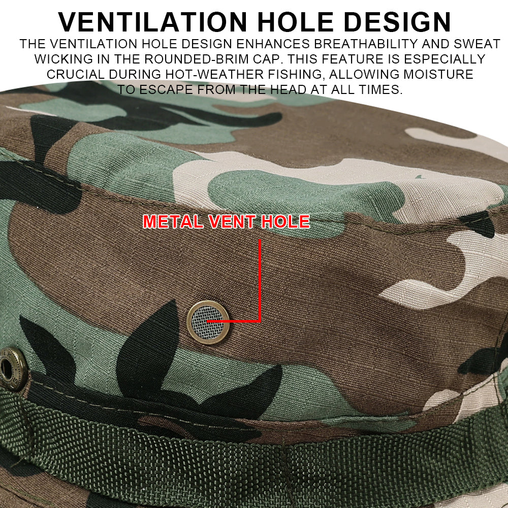 SINAIRSOFT Tactical Boonie Hat Camo Bucket Wide Brim Sun Fishing Bush Booney Cap