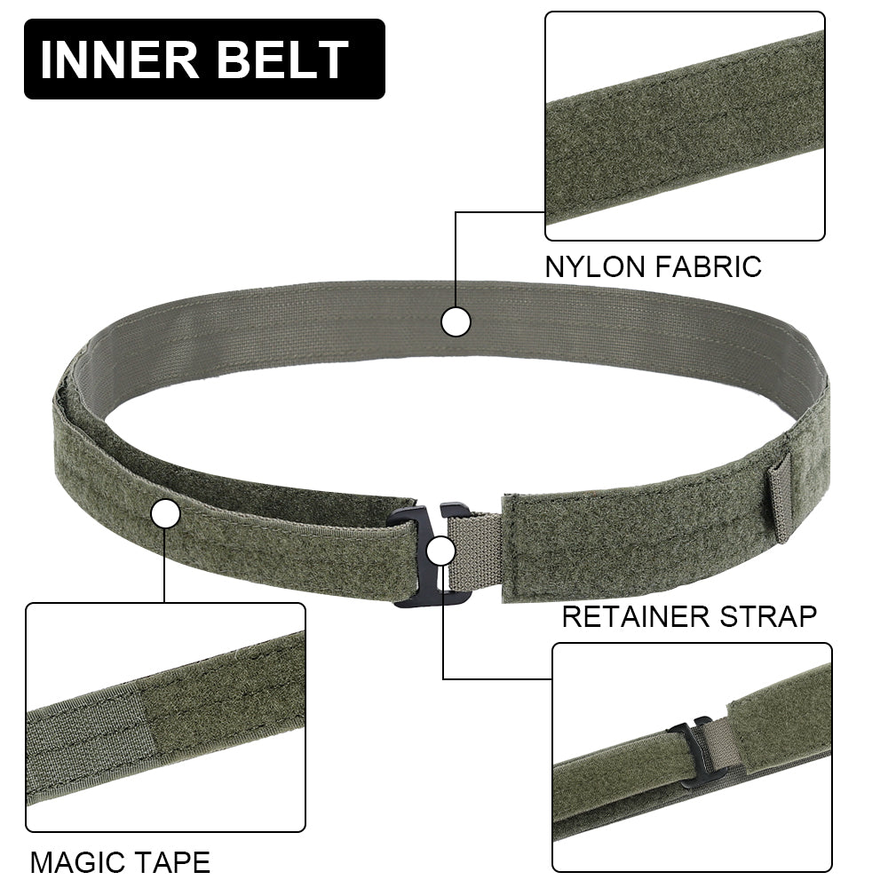 SINAIRSOFT Tactical Bison Belt MOLLE Quick Release D-Ring Buckle Belt