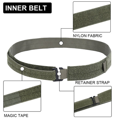 SINAIRSOFT Tactical Bison Belt MOLLE Quick Release D-Ring Buckle Belt