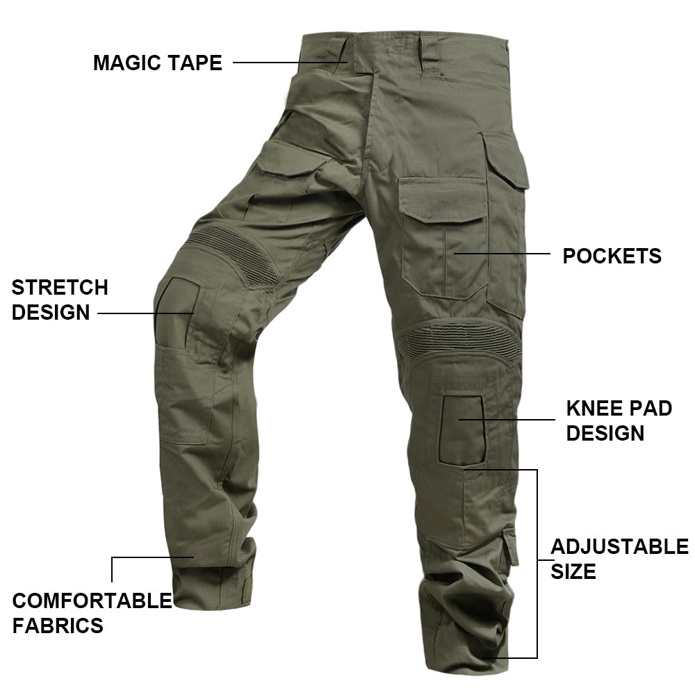SINAIRSOFT Tactical G3 Combat Pants With Knee Pad Airsoft Trousers