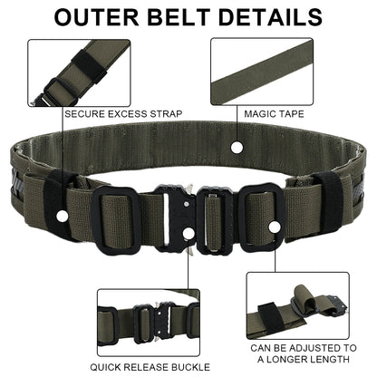 SINAIRSOFT Tactical MOLLE Combat Belt Outer Inner Belt QD Metal Buckle Hunting Gear