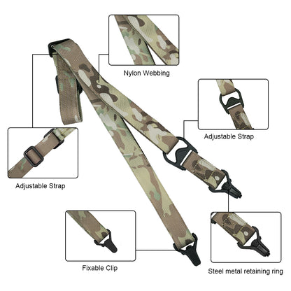 SINAIRSOFT Tactical 2 Two Point Rifle Sling Multi-function strap