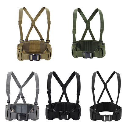 SINAIRSOFT Tactical Molle Waist Padded Belt w/ Suspender Combat Hunting Belts