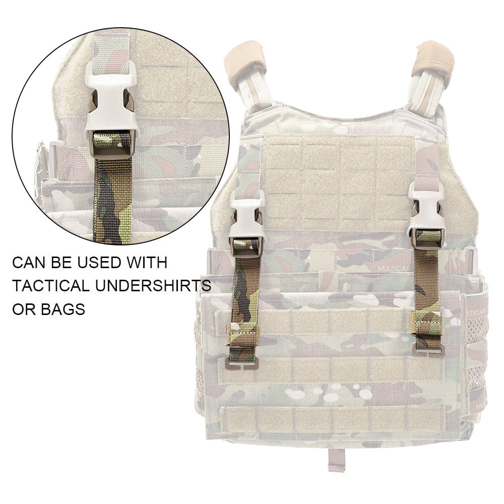 SINAIRSOFT Tactical Chest Rig Vest Adapter Kit Set MOLLE Strap 1” Buckle Clips