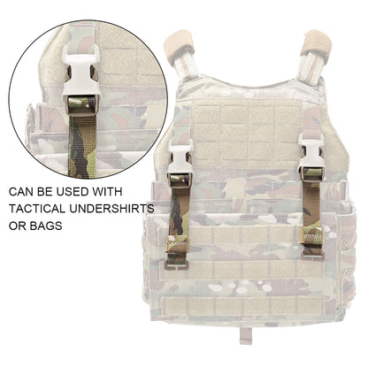 SINAIRSOFT Tactical Chest Rig Vest Adapter Kit Set MOLLE Strap 1” Buckle Clips