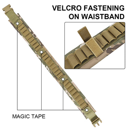 SINAIRSOFT Tactical 12/20GA Caliber Belt Outdoor Adjustable Soft Waterproof Nylon Belt