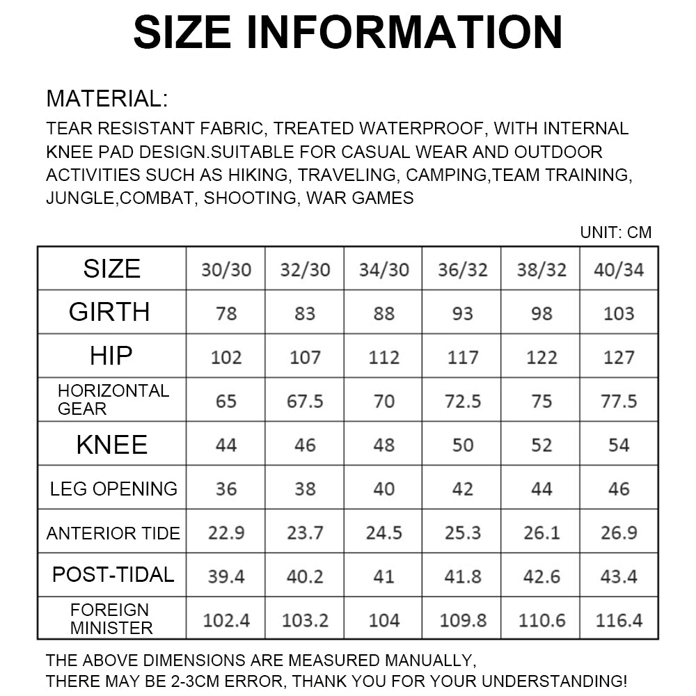 SINAIRSOFT Men's Tactical Work Pants 3D Cut Waterproof Adjustable Waist Conceal Pockets