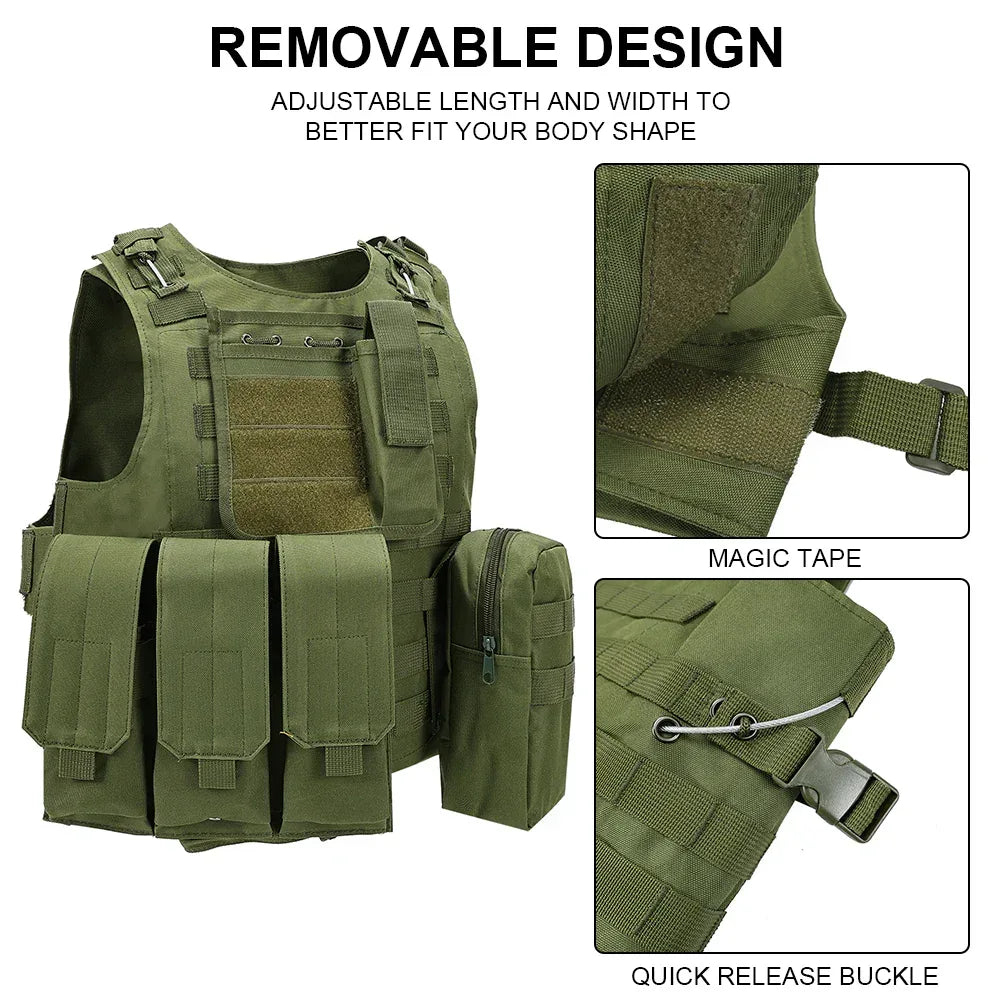سترة SINAIRSOFT التكتيكية القتالية نظام Molle للقتال وحمل الألواح للعبة كرات الطلاء