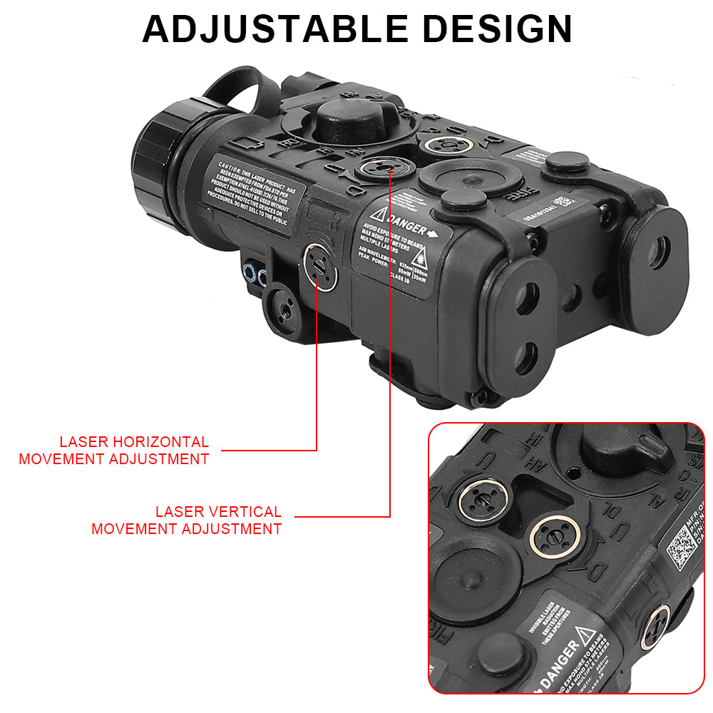 Tactical Red IR Laser Pointer Sight LED Flashlight Battery Box