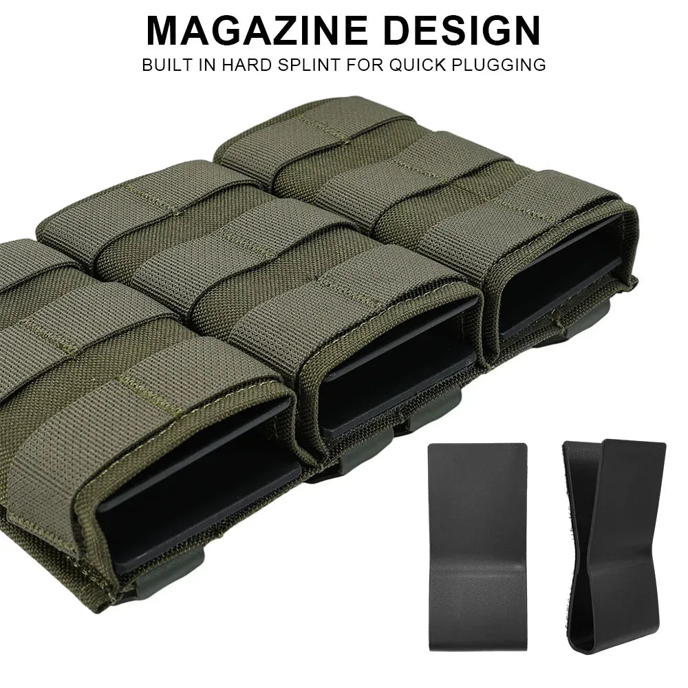 حقيبة مجلات تكتيكية ثلاثية 5.56 من SINAIRSOFT مع حامل مجلات بندقية مفتوح من الأعلى بنظام مولي