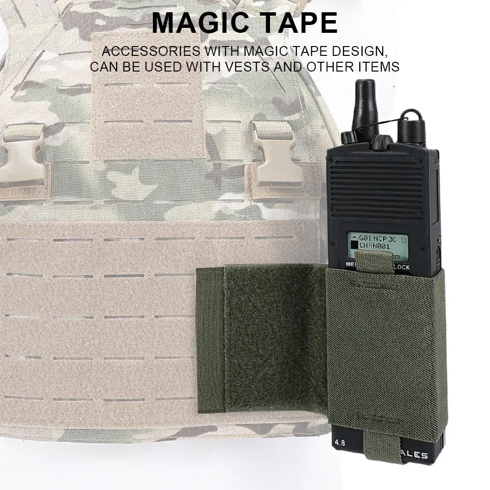 SINAIRSOFT Tactical Side Radio Pouch 2PCS Walkie Talkies Elastic Mag Pouch for Vest