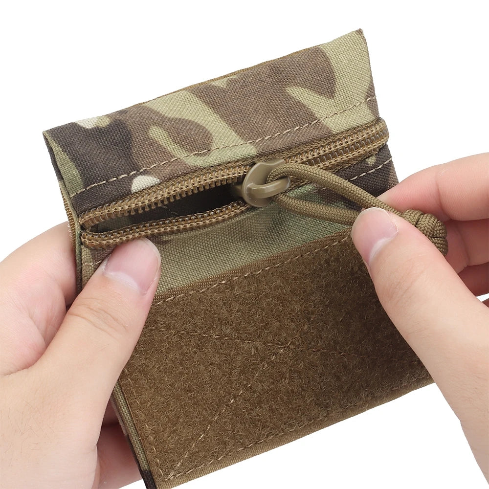 SINAIRSOFT Tactical Micro Flat Zipper Pouch Portable Storage Bag
