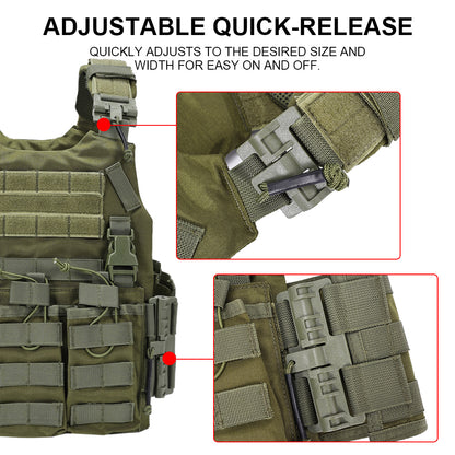 SINAIRSOFT Tactical Quick Release Vest Lightweight Utility Molle