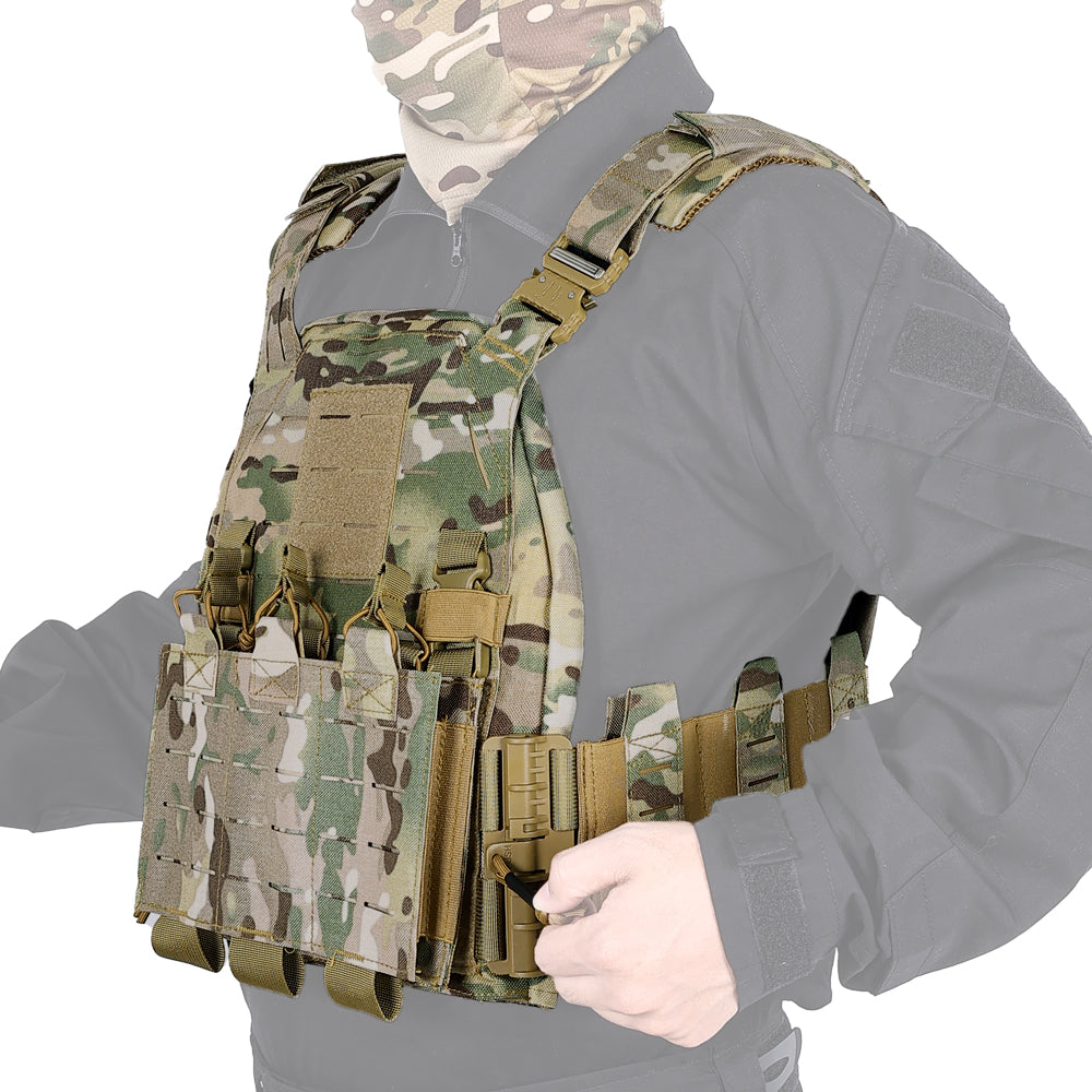 SINAIRSOFT Tactical Vest Adjustable CS Plate Carried Vest Quick Release laser cut