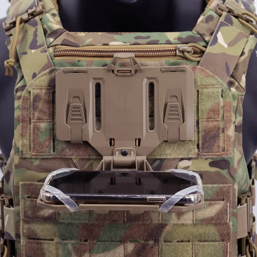 SINAIRSOFT Tactical Vest Front Folded Navigation Board Mobile Phone Holder Phone Bag