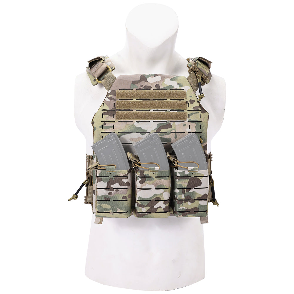 SINAIRSOFT Tactical Vest With Quick Release Laser Cut Triple Magazine