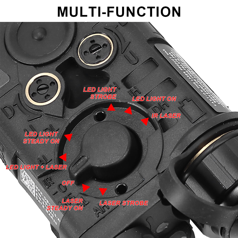 Tactical Red IR Laser Pointer Sight LED Flashlight Battery Box