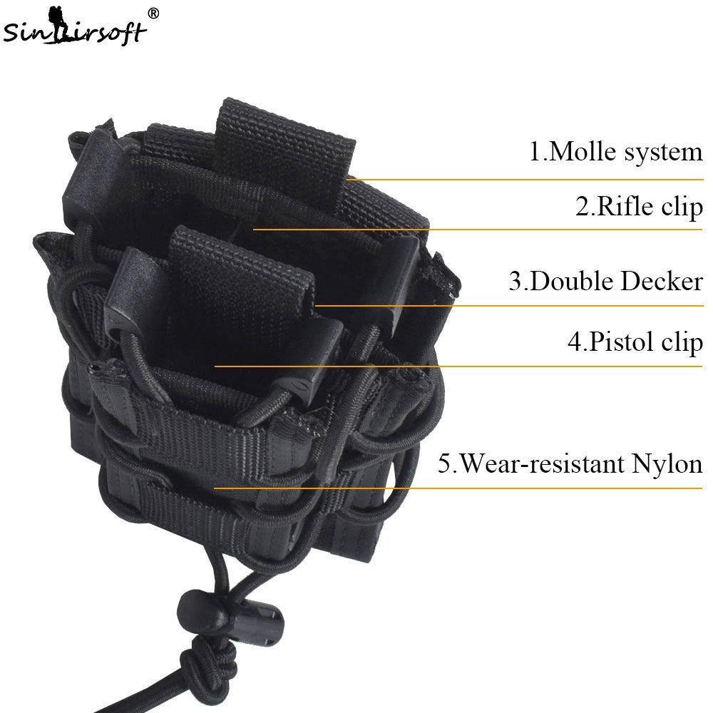 Tactical Double Magazine Pouch 1000D Nylon Airsoft Molle Rifle Mag Holster Bags Holsters For Rifle pistol M4 M16 AK Glock 1911 AR15