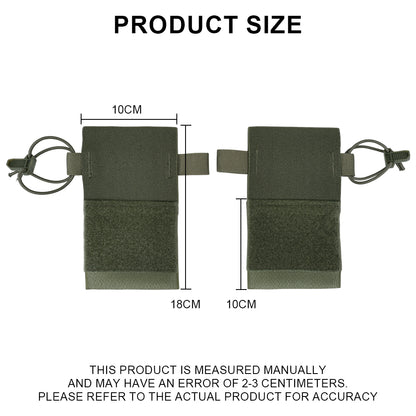 SINAIRSOFT Tactical Side Radio Pouch 2PCS Walkie Talkies Elastic Mag Pouch for Vest