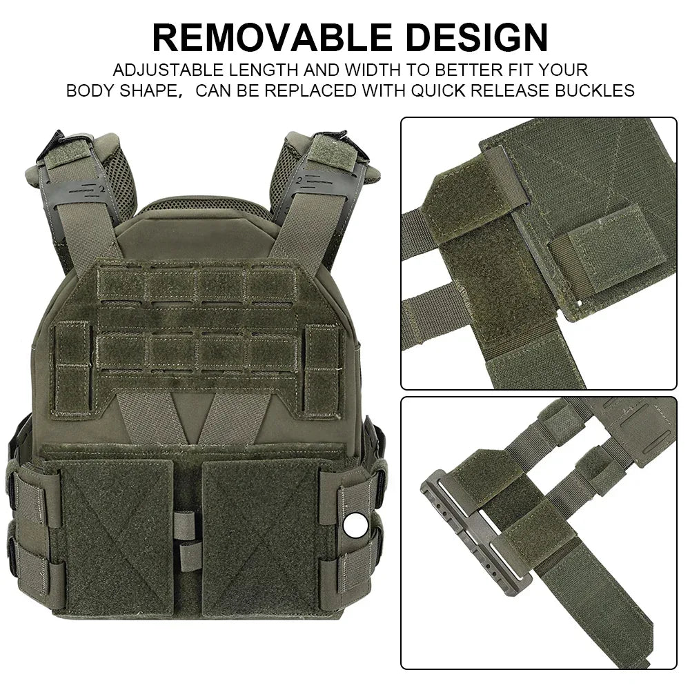 SINAIRSOFT KZ Plate Carrier سترة تكتيكية سريعة التحرير منخفضة الارتفاع بنظام مولي