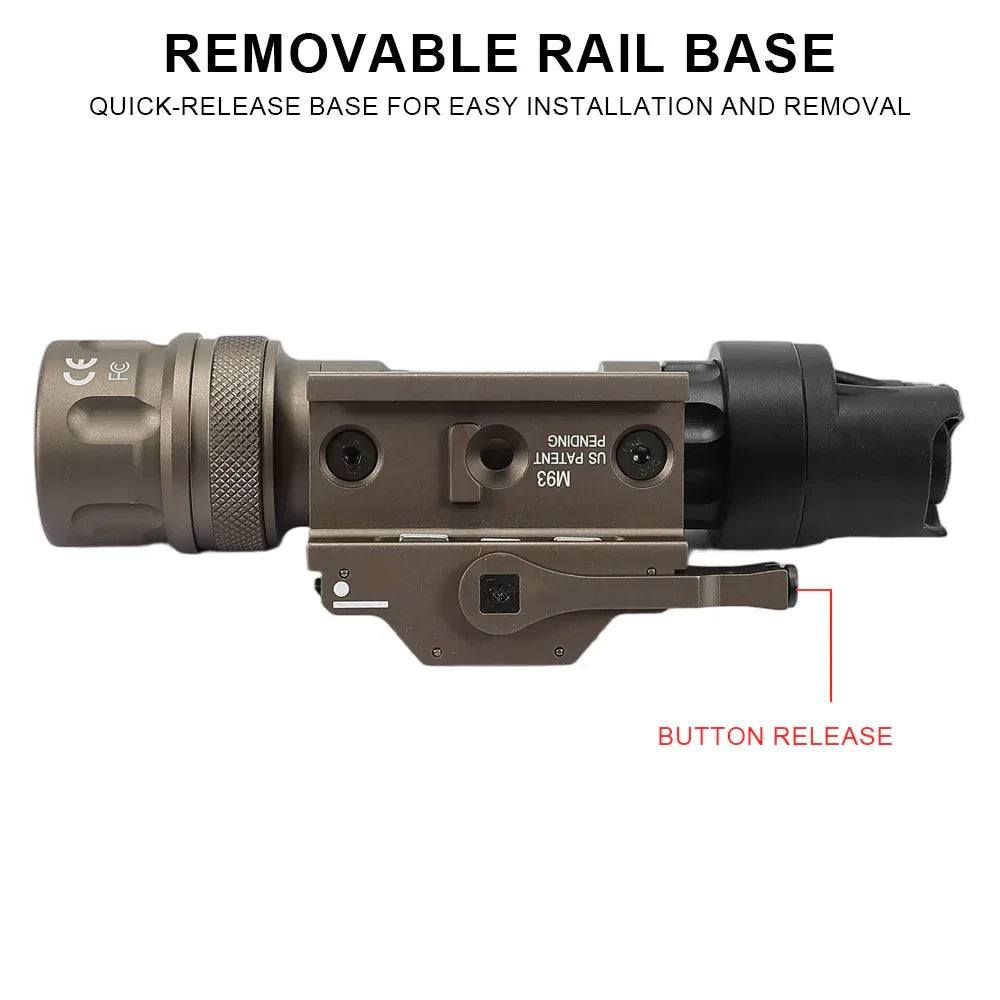 SINAIRSOFT M952V مصباح يدوي تكتيكي LED بضوء ستروب وقاعدة تثبيت على السكة للأسلحة والبنادق