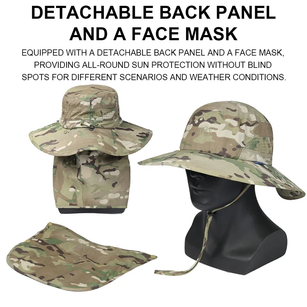 Emersongear® Modular Sun Shield Cap - Detachable Mask & Neck Guard