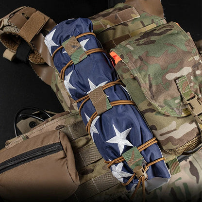 SINAIRSOFT Tactical National Flag Bungee Storage Elastic Fasten Strap Vest Fixed Cord Kits