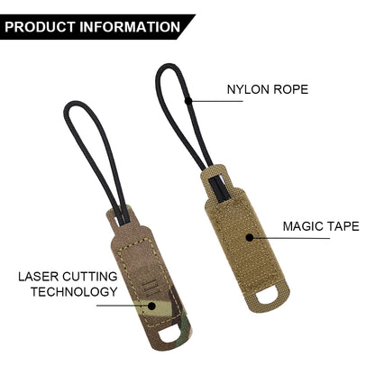 SINAIRSOFT Tactical Zipper Pulls Hook&Loop Zipper Handle Drawstring Gear