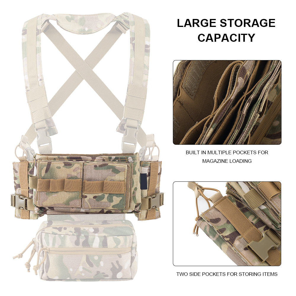 SINAIRSOFT MK3 Tactical Chest Mount Hunting Vest with SACK Bag H Strap