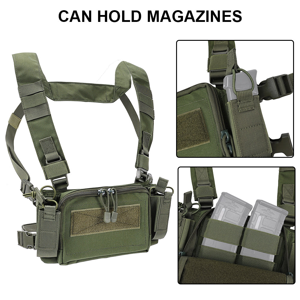 SINAIRSOFT Tactical Chest Rig Vest CRM Harness M4 5.56 Magazine Insert Flatback