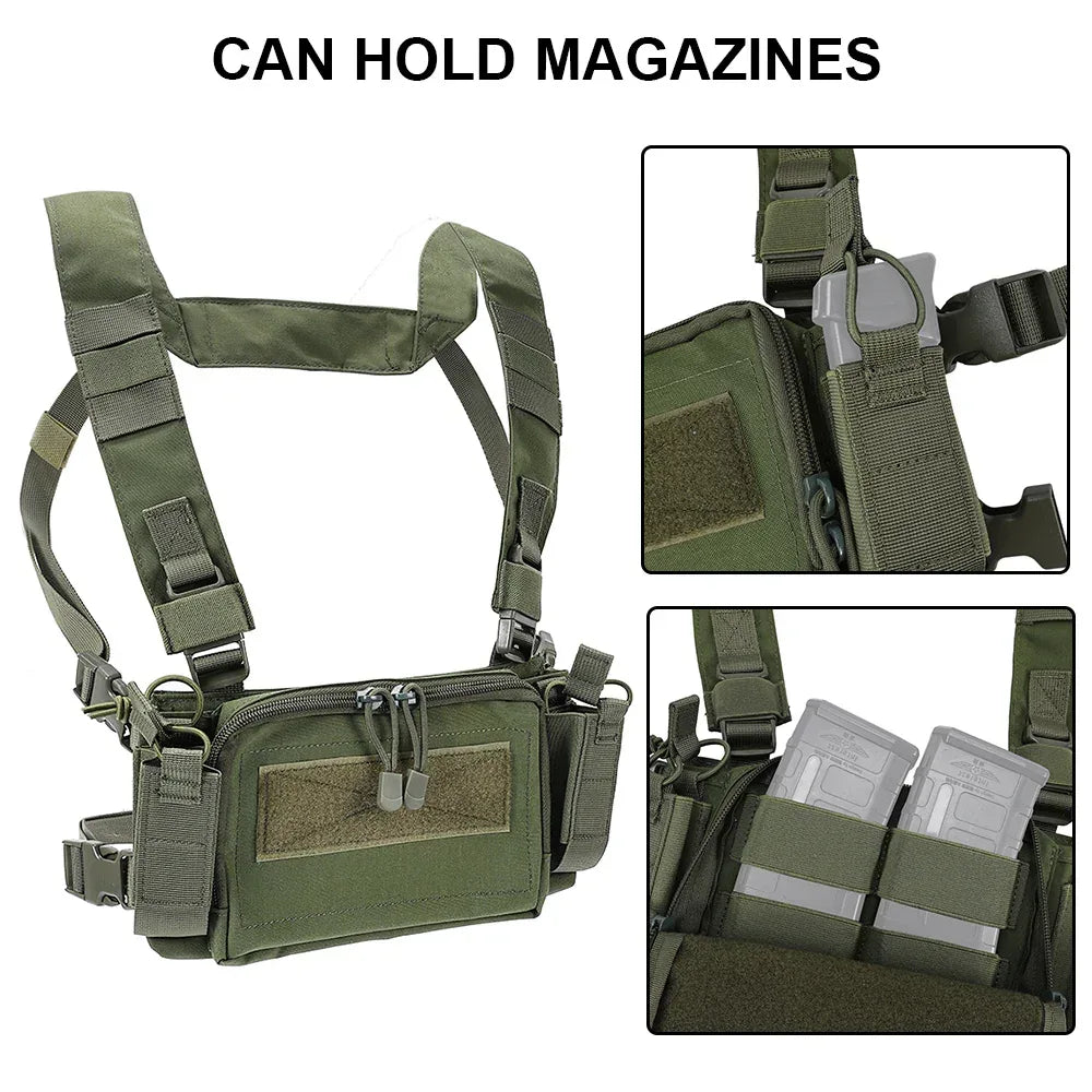 سترة تكتيكية للصدر من SINAIRSOFT، طقم حمالات CRM، حامل ذخيرة M4 5.56 مسطح الظهر
