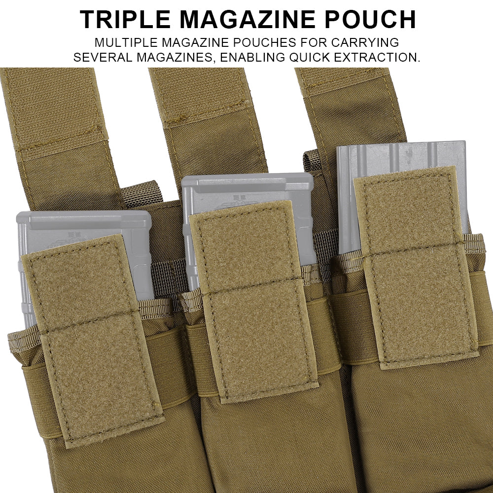 SINAIRSOFT Tactical Assault Back Panel Bag MOLLE Ammo Plate Carrier Pouch For Hunting Vest